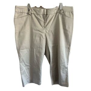 RICKIS‎ Capris Flat-Front lTan Sz 16 NWOT Minimalist Casual Neutral Office